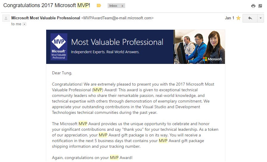 Microsoft Most Valuable Professional (MVP) Award