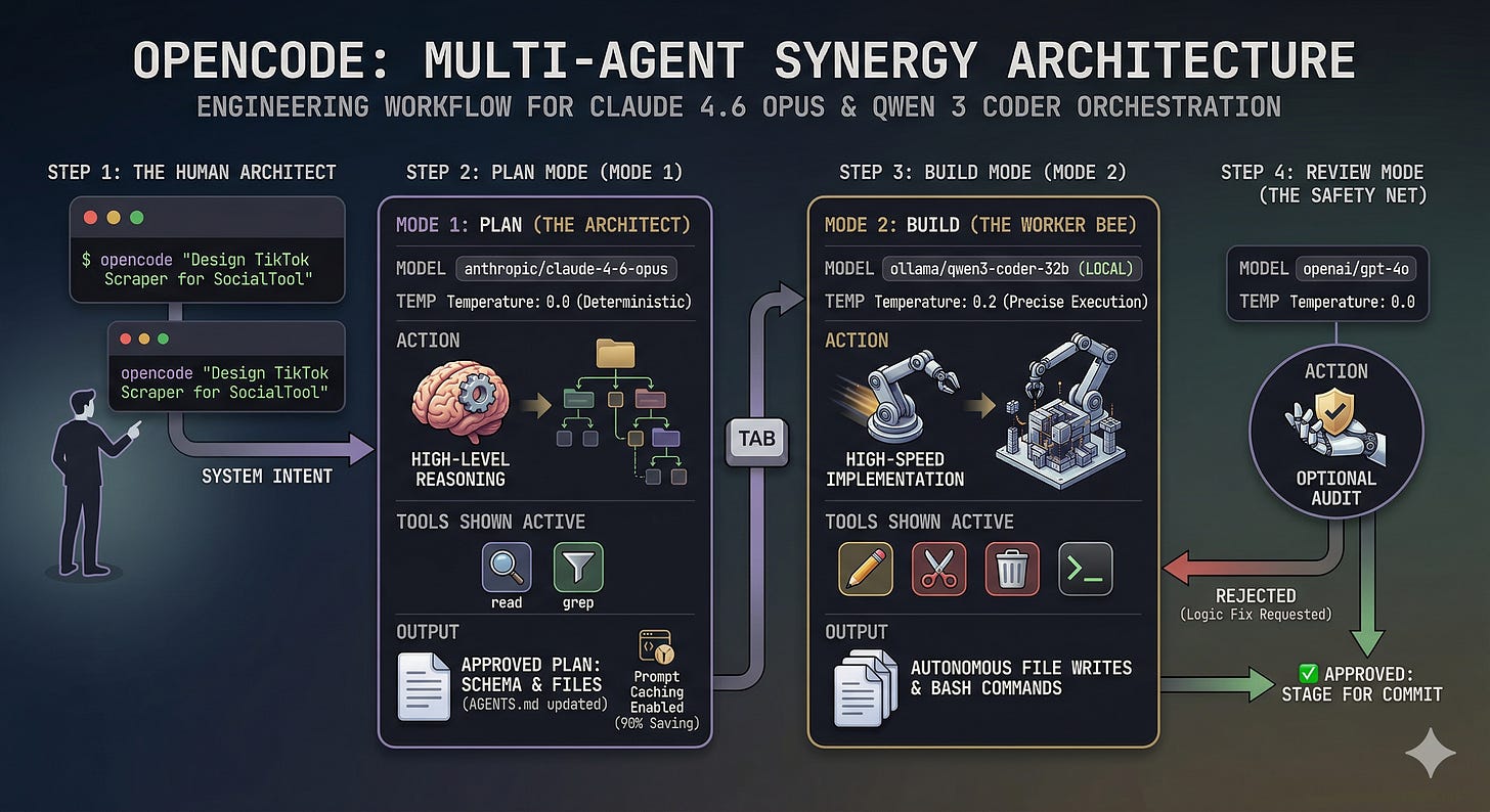 The Multi-Agent Coding Orchestration Pipeline built using opencode