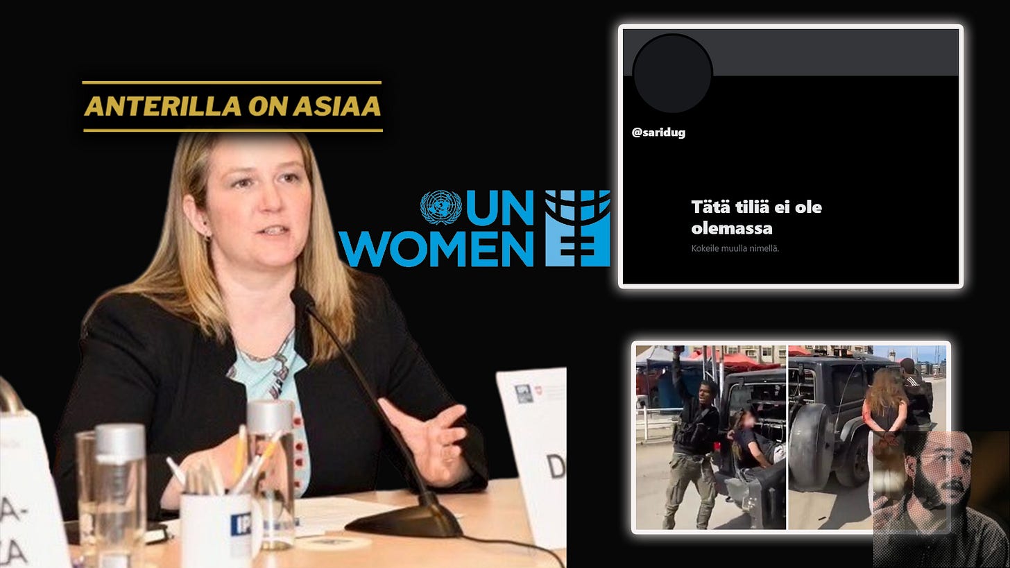 Sarah Douglas ei ole maininnut sanallakaan Hamasin satoja naisuhreja, vaan tykännyt sadoista Israelia mustamaalaavista Hamasia tukevien radikaalien propagandistien julkaisuista.