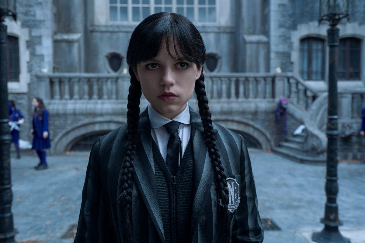 Jenna Ortega as Wednesday Addams in “Wednesday” (Netflix)