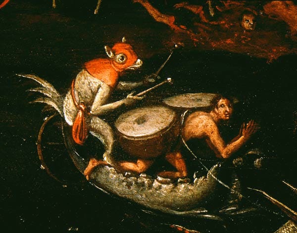 Hell (Detail) / Painting after Bosch - Hieronymus Bosch as art print or  hand painted oil.