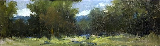 A Walk Through the Woods 6 x 20" Oil by Bethanne Kinsella Cople Oil Painting by Bethanne Kinsella Cople