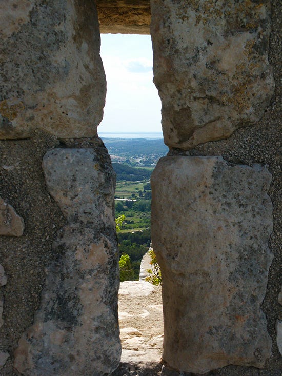 Ventabren View through Stone Wall Ventabren View through Stone Wall