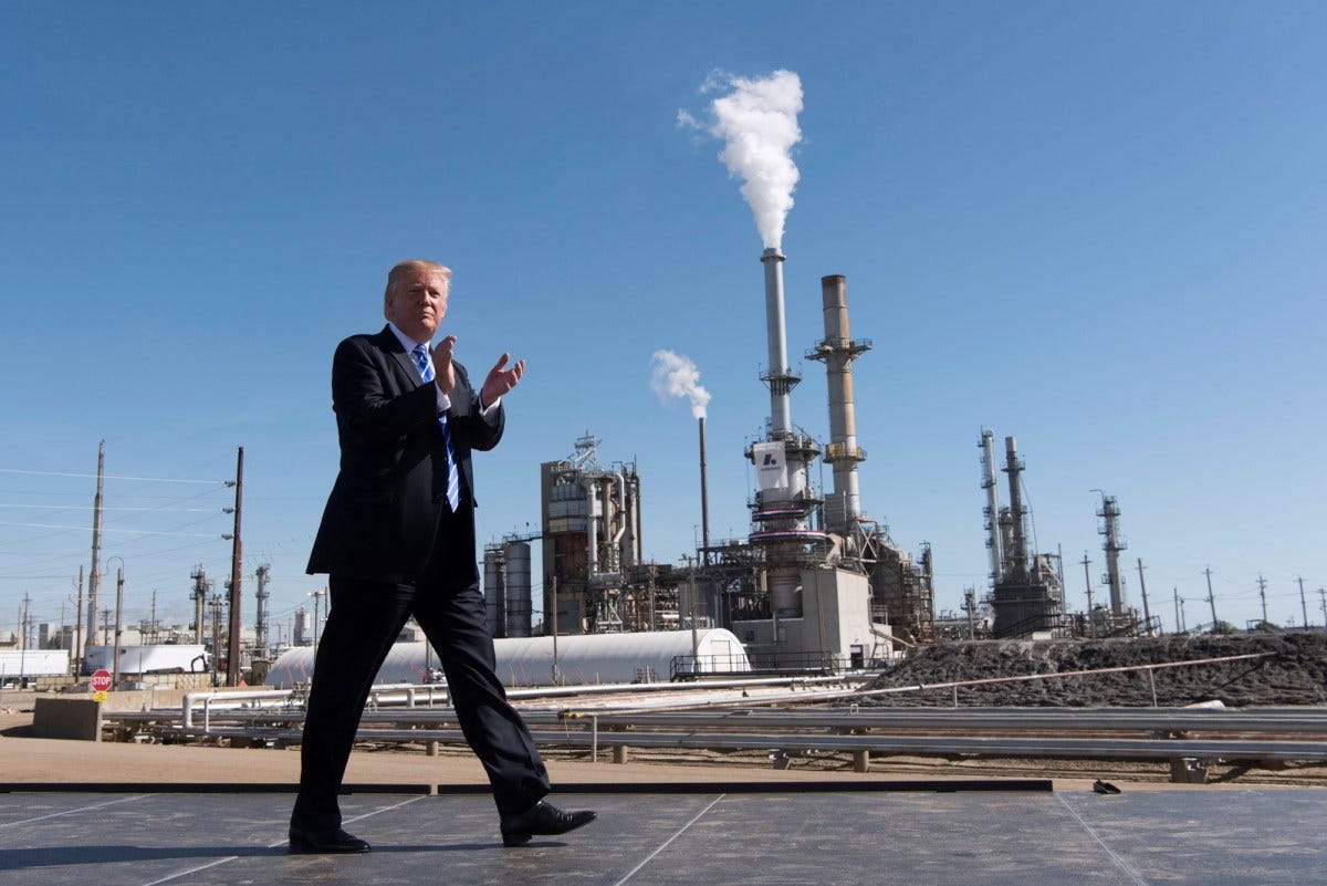 President Donald Trump pitches his Tax Cuts and Jobs Act at the Andeavor oil refinery in North Dakota in September of 2017. President Donald Trump pitches his Tax Cuts and Jobs Act at the Andeavor oil refinery in North Dakota in September of 2017.