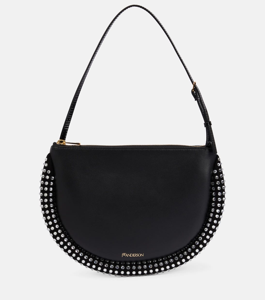Bumper leather and crystal-embellished shoulder bag | JW Anderson