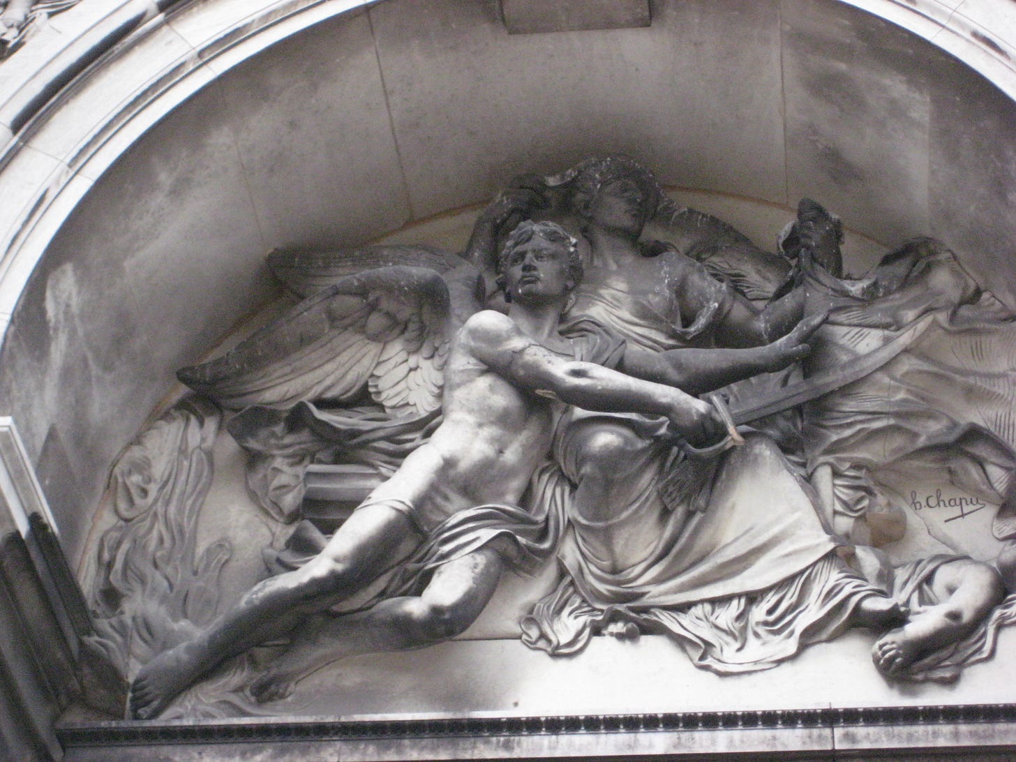 Monument at Père-Lachaise cemetery in Paris. 