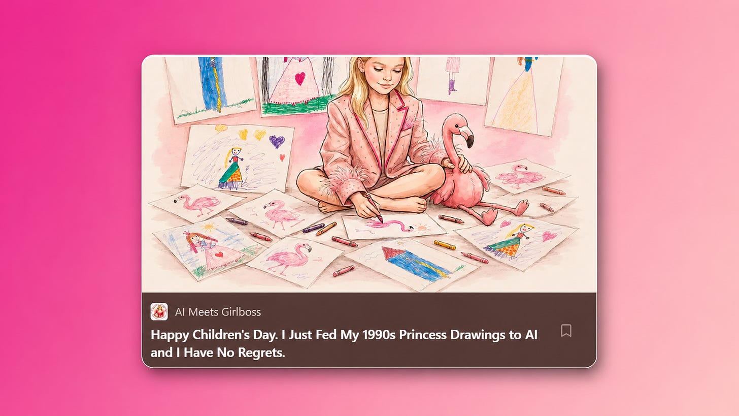 Substack post preview showing cover image cropped mid-forehead on the homepage