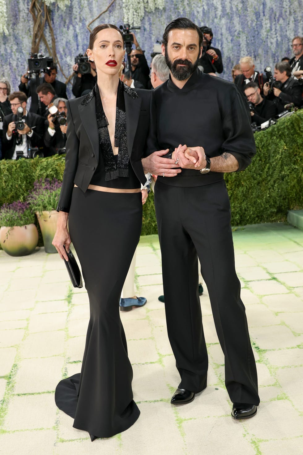 Rebecca Hall and Morgan Spector Matched on the Met Gala Carpet in Sleek  Black Looks