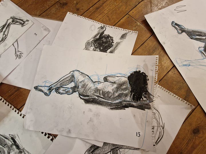 life model sketches of female nude