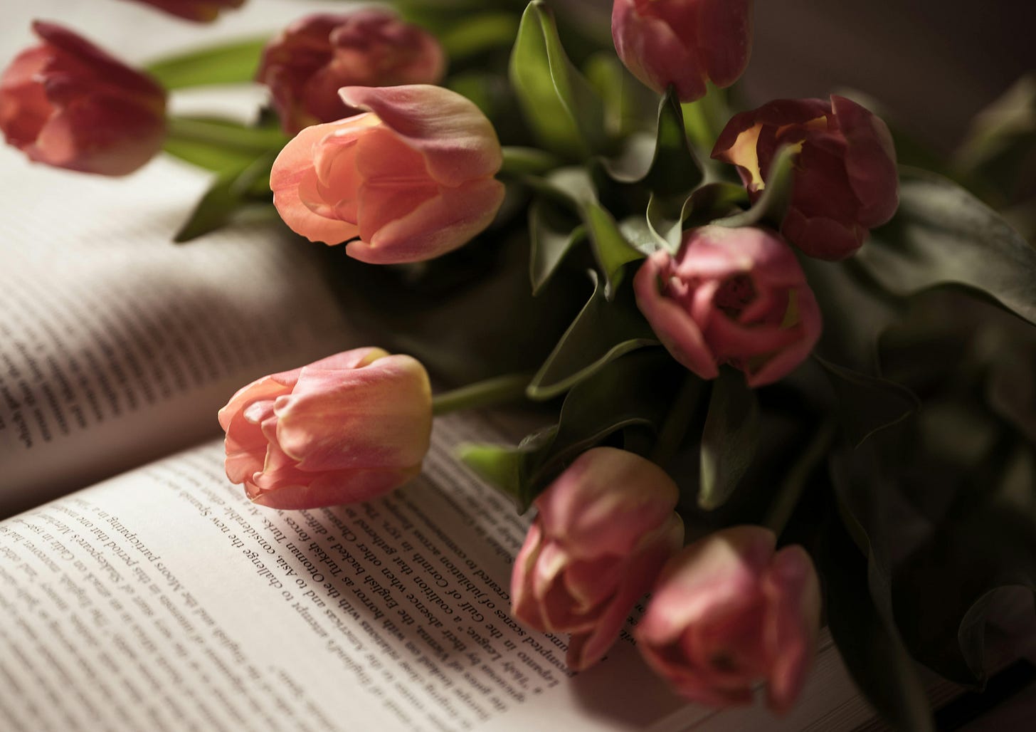 books and flowers