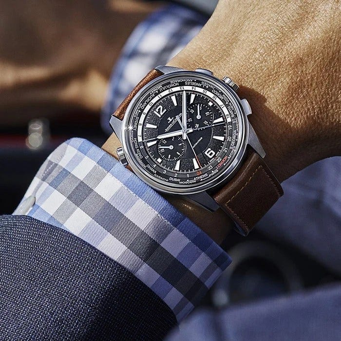  To enhance comfort, the Polaris Chronograph WT’s 44mm case is made of lightweight titanium. 