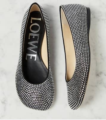 Toy crystal-embellished ballet flats | Loewe