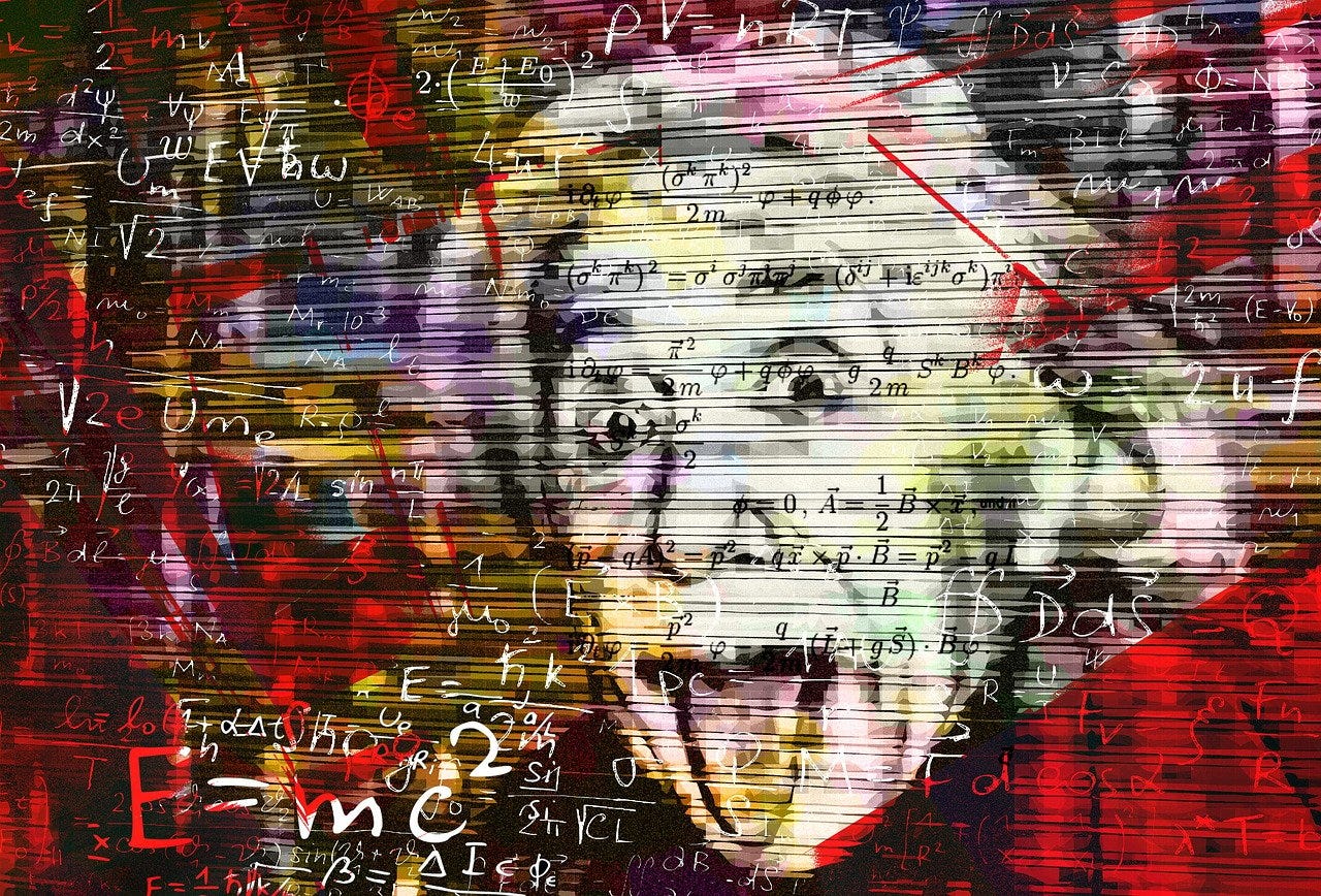 Einstein, Relativity, Physics royalty-free stock illustration