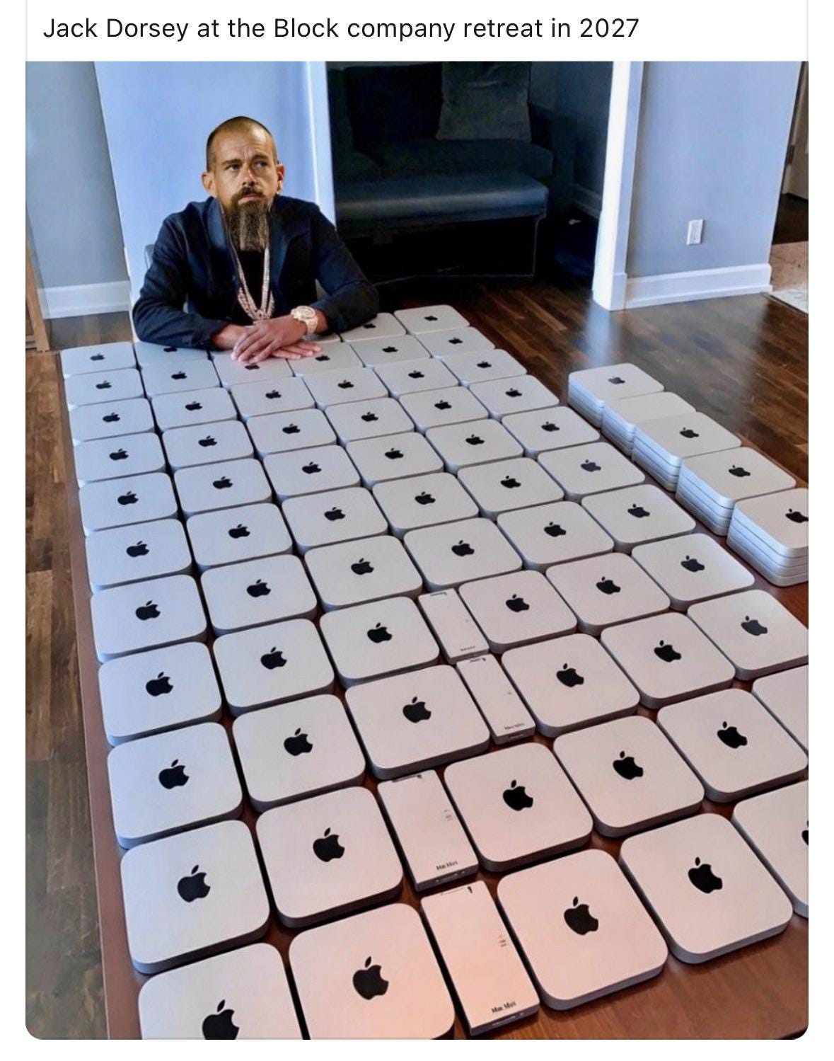 r/explainitpeter - Jack Dorsey at the Block company retreat in 2027