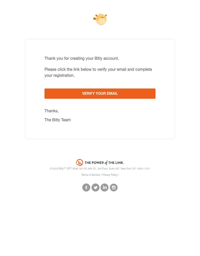 Verification email