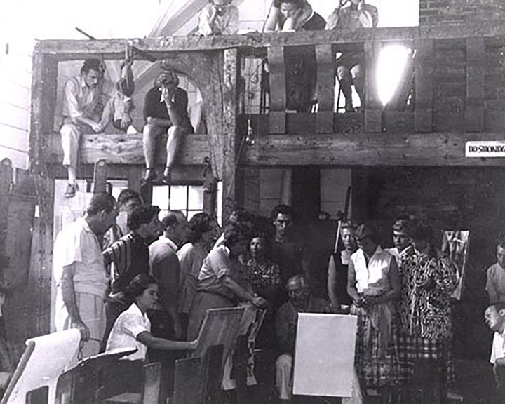 Hans Hoffman teaching at the barn in Provincetown