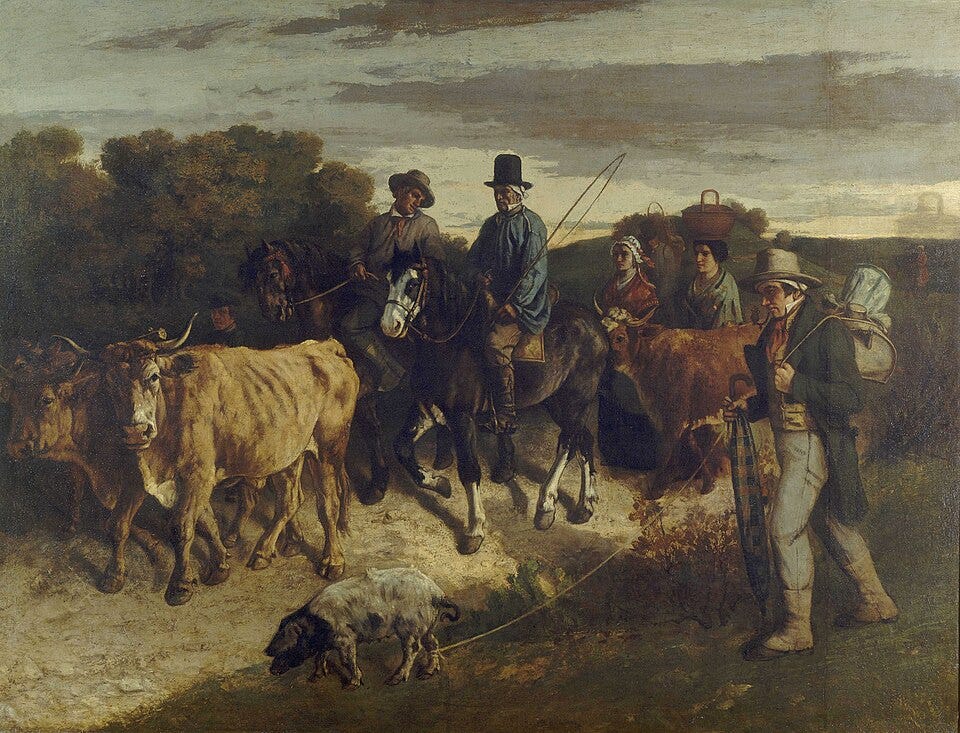 Les Paysans de Flagey revenant de la foire by Gustave Courbet