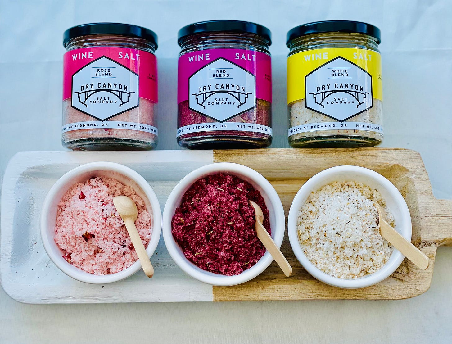 jars of the three wine blends from Dry Canyon