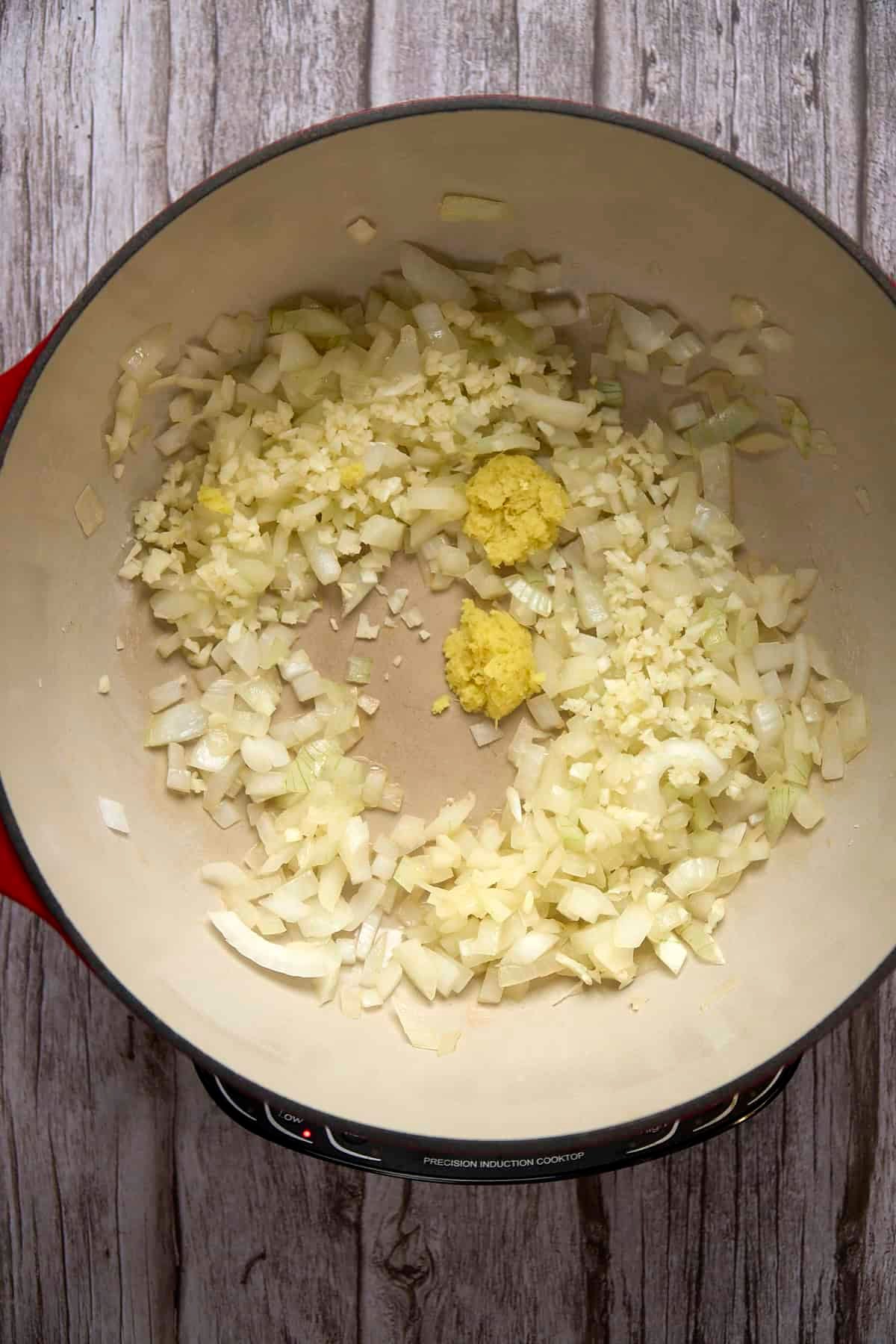 easy potato chickpea curry process shot 1