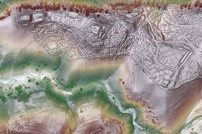 Lidar map and crest lines, Tugunbulak Lidar map and crest lines, Tugunbulak