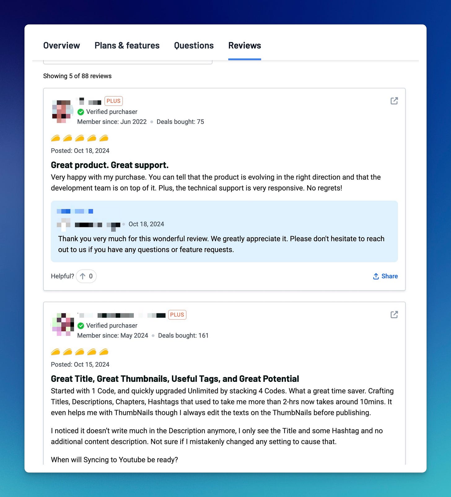 Sumo-lings giving taco ratings for software deals