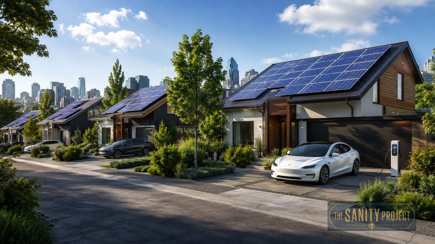 Solar panels installed across a Canadian rural landscape, representing solar payback outcomes across provinces Solar panels installed across a Canadian rural landscape, representing solar payback outcomes across provinces