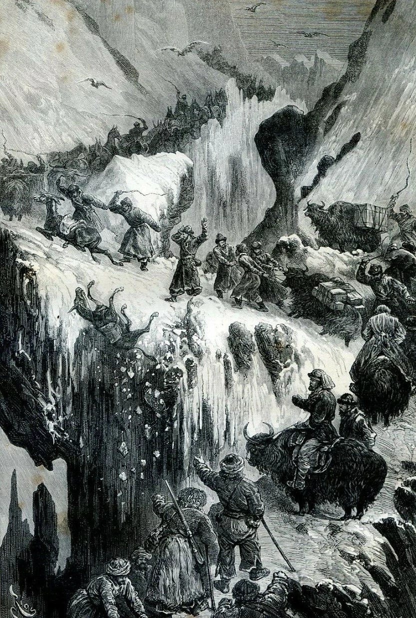 China, Sanju pass ...Antique engraving  1878 - Picture 1 of 2