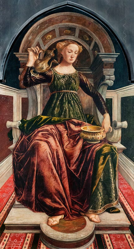 Temperance, from a series of panels depi - Piero del Pollaiolo as art print  or hand painted oil.
