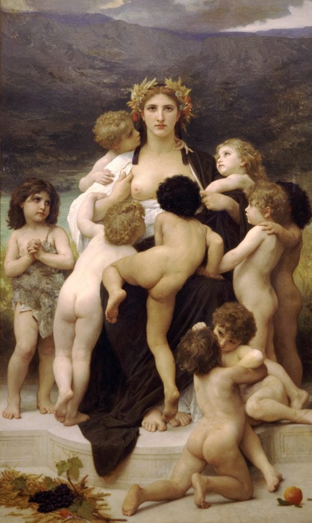 powerful women in painting: Powerful Women in Painting: William-Adolphe Bouguereau, The Motherland, ca. 1883. Sotheby’s, New York, NY, USA. Wikimedia Commons (public domain).
