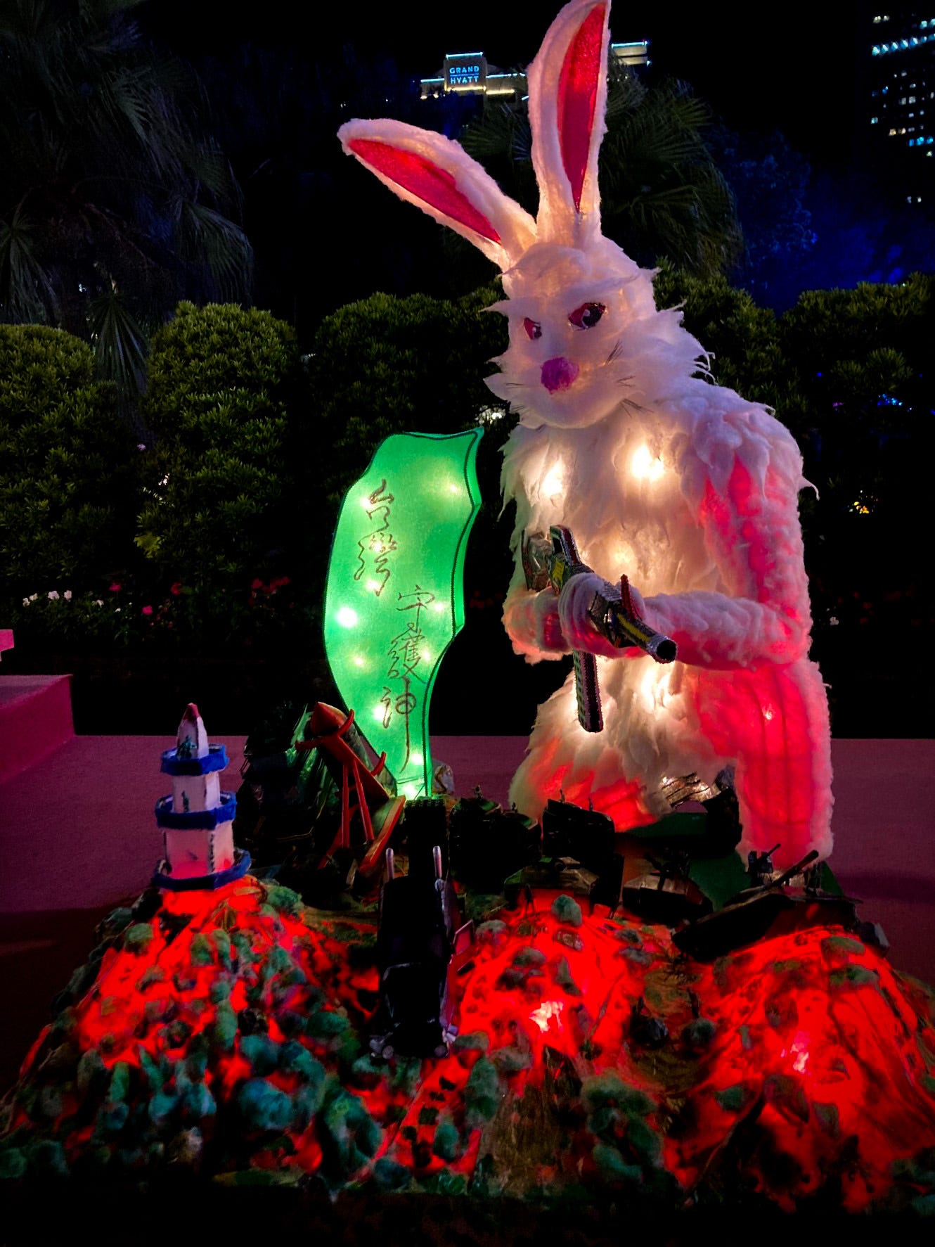 Images of a rabbit armed with a machine gun created by incarcerated people went viral at the 2023 Taiwan Lantern Festival Images of a rabbit armed with a machine gun created by incarcerated people went viral at the 2023 Taiwan Lantern Festival