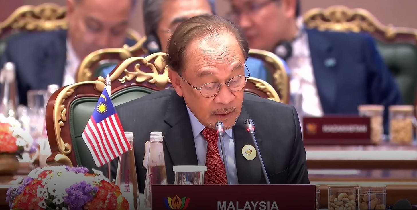Malaysian Prime Minister Anwar Ibrahim shared his views on rejecting colonialism during the open session of the 18th BRICS Summit on Sunday