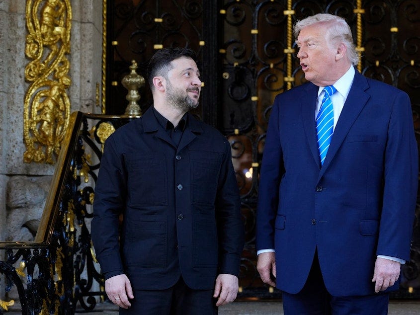 KUOW - Trump welcomes Zelenskyy for talks, asserts Russia and Ukraine both  want peace, however elusive