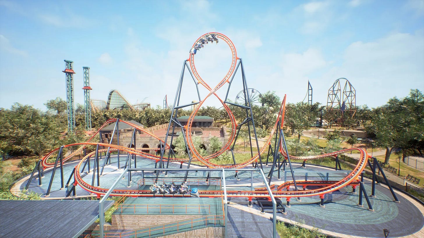 Concept rendering Maurer Spike Giant 8 Loop ride