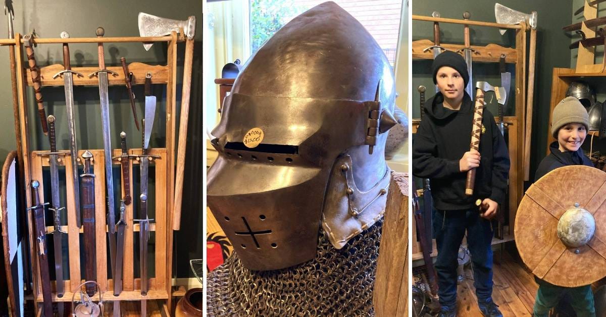 Medieval weaponry at Future Relics Emporium