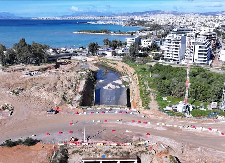 Τα έργα διευθέτησης του ρέματος των Τραχώνων εντός της επένδυσης