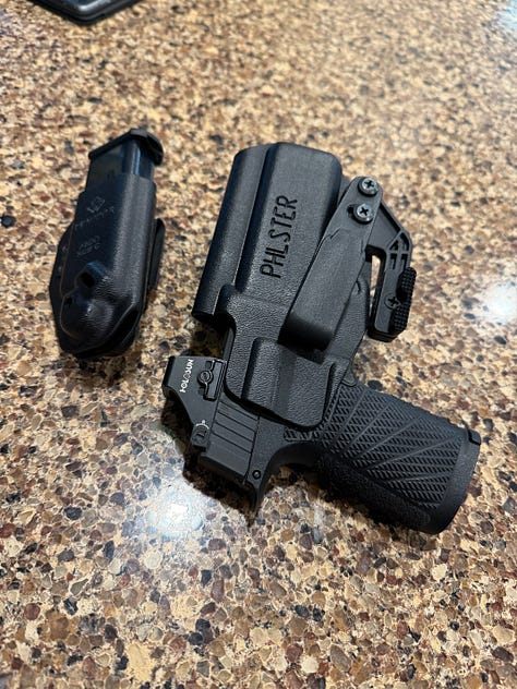 The author's concealed carry gear. 