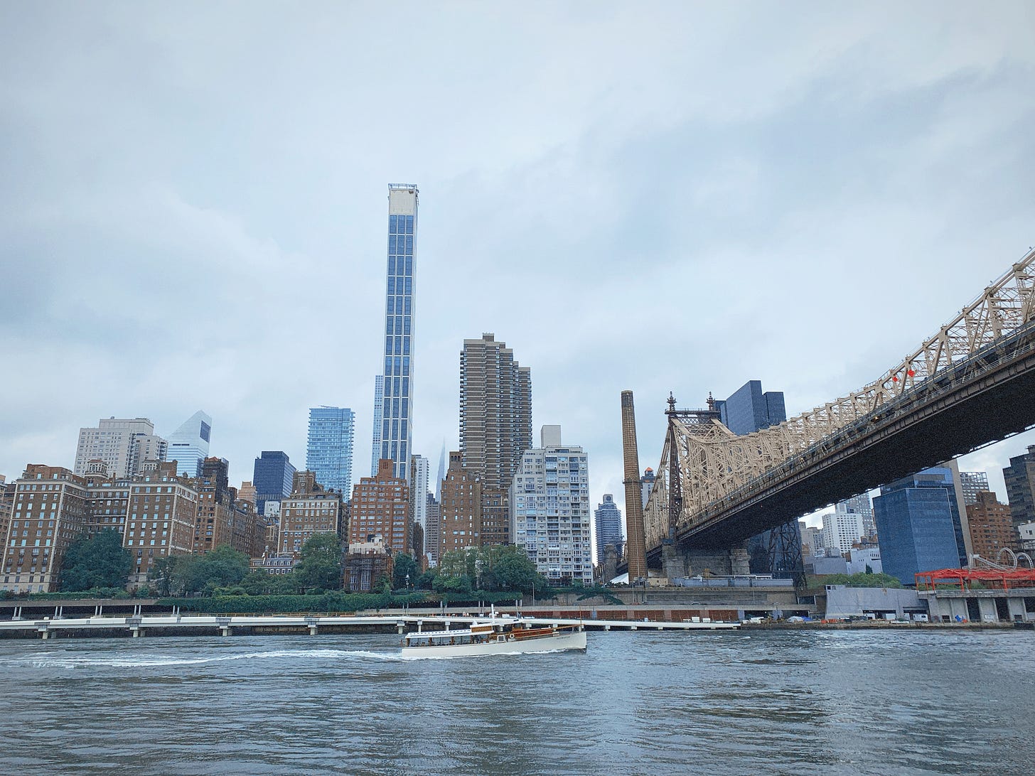 Manhattan view over East River from Roosevelt Island