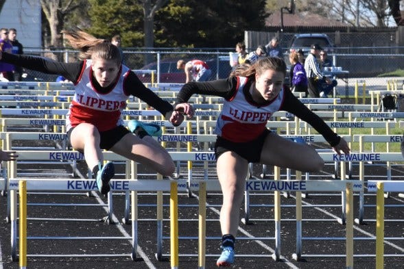 Sturgeon Bay girls hurdlers Sturgeon Bay girls hurdlers