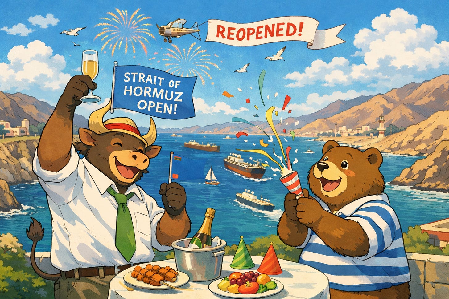 Bull and bear celebration