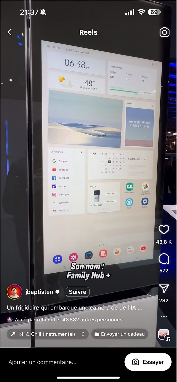 Frigo connecté samsung