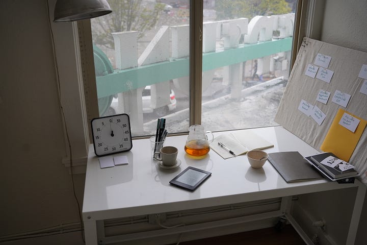 notebooks and tea