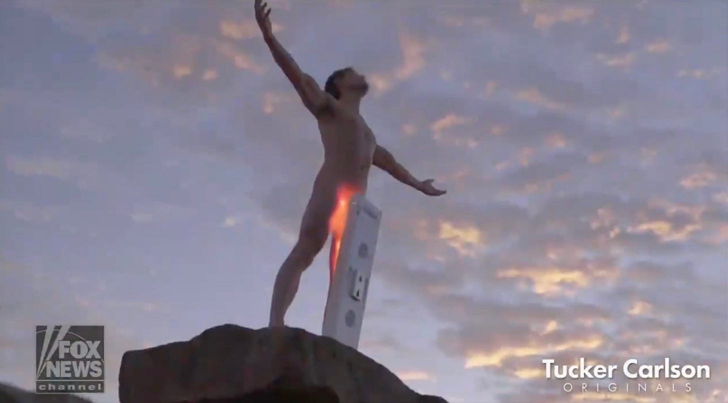 Tucker Carlson's New Special Promotes Testicle Tanning Tucker Carlson's New Special Promotes Testicle Tanning