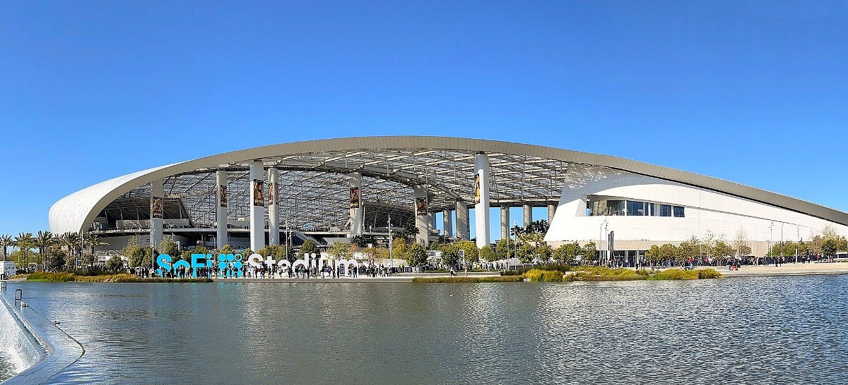 SoFi Stadium in Inglewood, Calif., in 2023. Image: Troutfarm27 via Wikimedia Commons