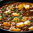 GROUND BEEF & POTATOES STROGANOFF
