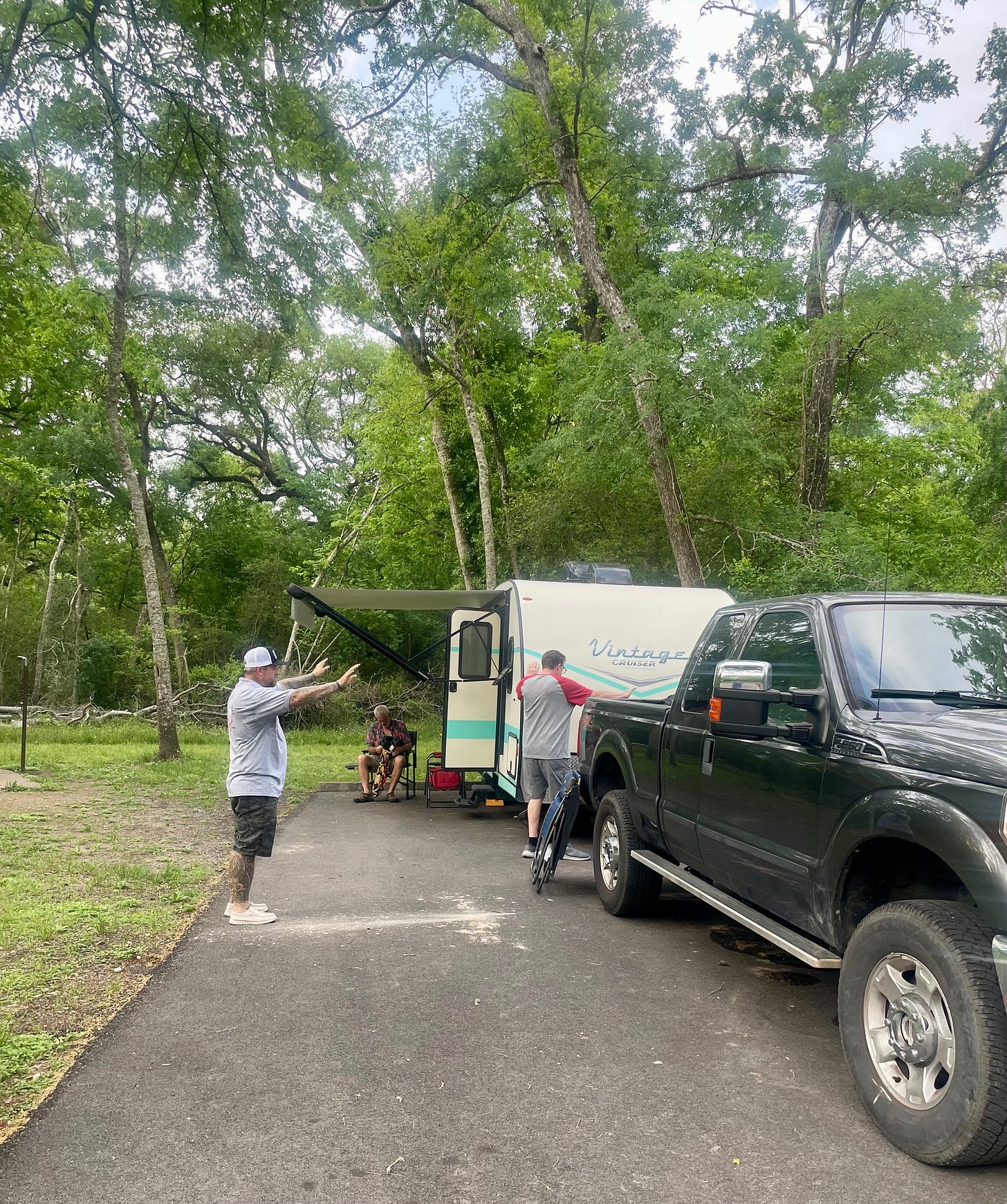 My photo of Tommy and Shane blessing a truck and trailer.