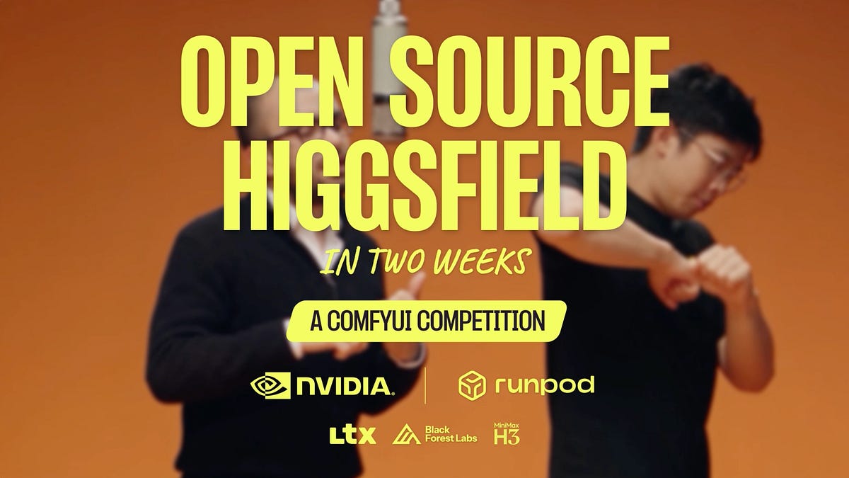Comfy 悬赏 1 万美元举办开源重建 Higgsfield 应用竞赛