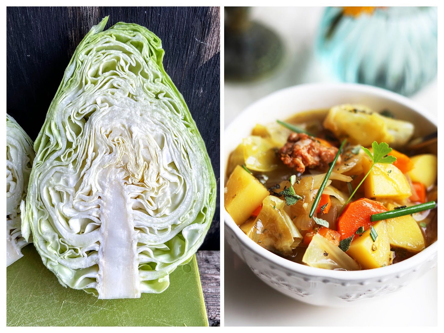 Comforting Cabbage Soup with Linguica, Yukon Gold Potatoes and Fall Herbs, Cook the Vineyard Comforting Cabbage Soup with Linguica, Yukon Gold Potatoes and Fall Herbs, Cook the Vineyard