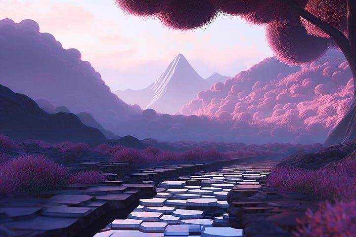 AI-generated images with various prompts created in Midjourney and Niji Journey.