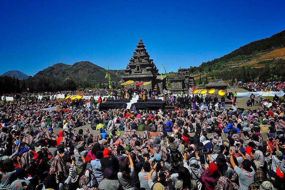 People gather at the Dieng Culture Festival in Central Java to witness the traditional ruwatan rambut gimbal hair-cutting procession, a cultural and spiritual ritual marking a transition in the lives of children with naturally matted hair, reflecting the wider significance of hair-cutting traditions and cultural heritage across Southeast Asia. People gather at the Dieng Culture Festival in Central Java to witness the traditional ruwatan rambut gimbal hair-cutting procession, a cultural and spiritual ritual marking a transition in the lives of children with naturally matted hair, reflecting the wider significance of hair-cutting traditions and cultural heritage across Southeast Asia.