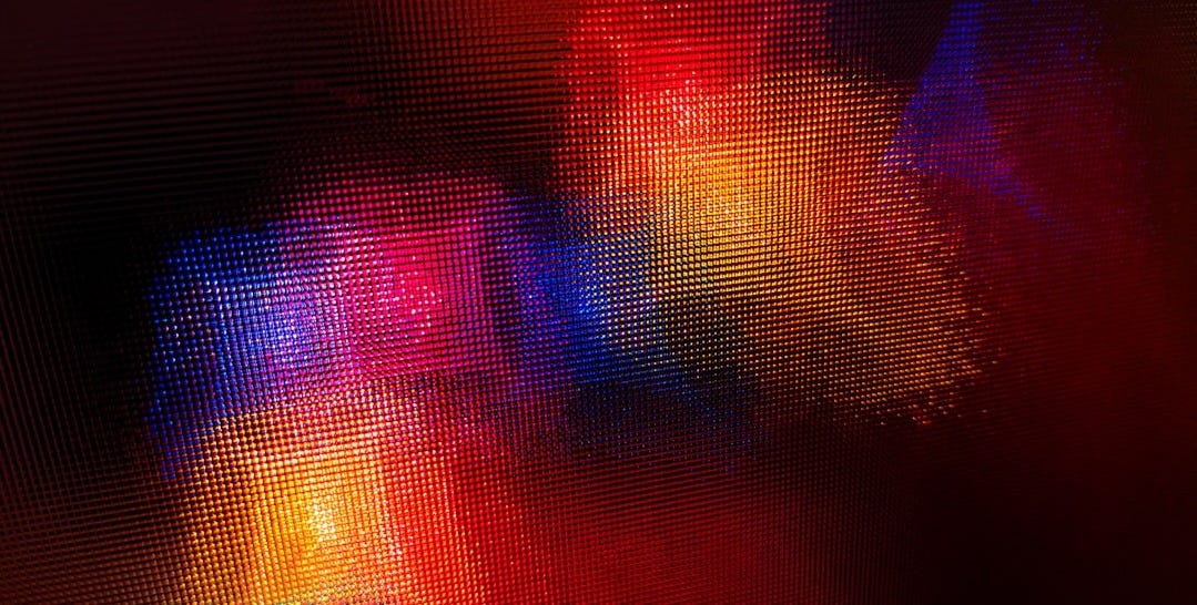red and purple light digital wallpaper